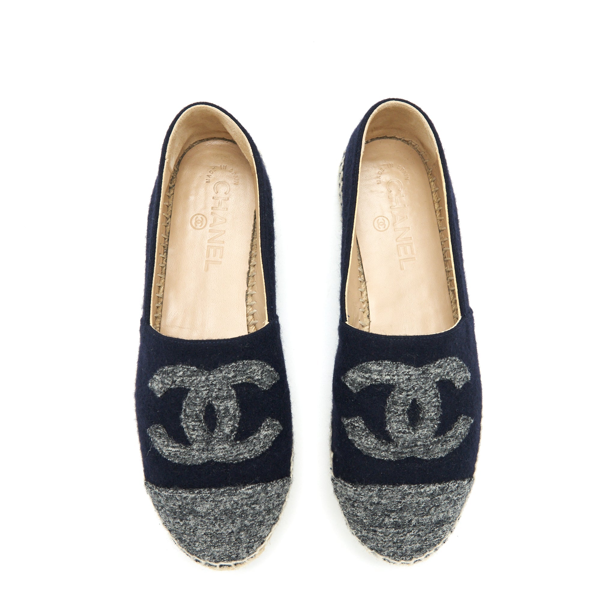 chanel-size-38-espadrilles-black-grey