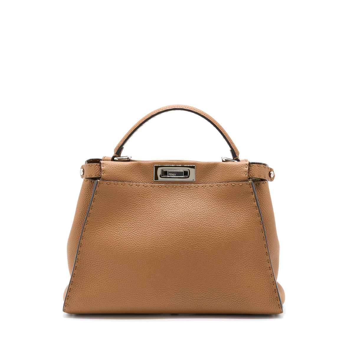 fendi-medium-peekaboo-tote-bag-grained-calfskin-caramel-shw-1