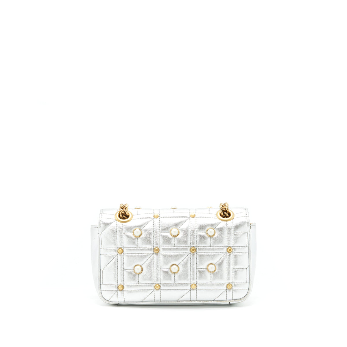 gucci-mini-gg-marmont-flap-bag-limiited-edition-silver-with-pearl-gold-hardware