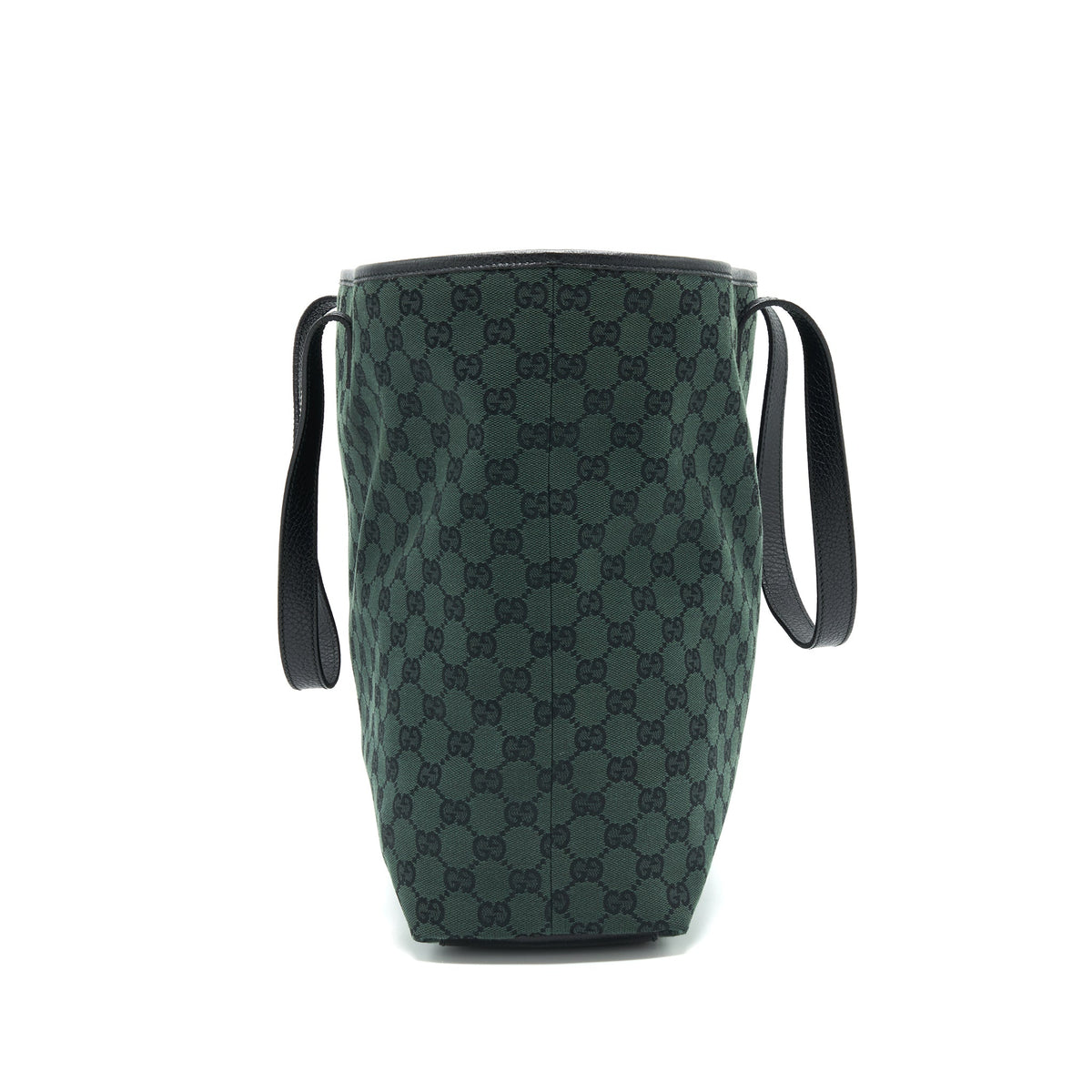 gucci-gf-canvas-shopping-bag-dark-green-black