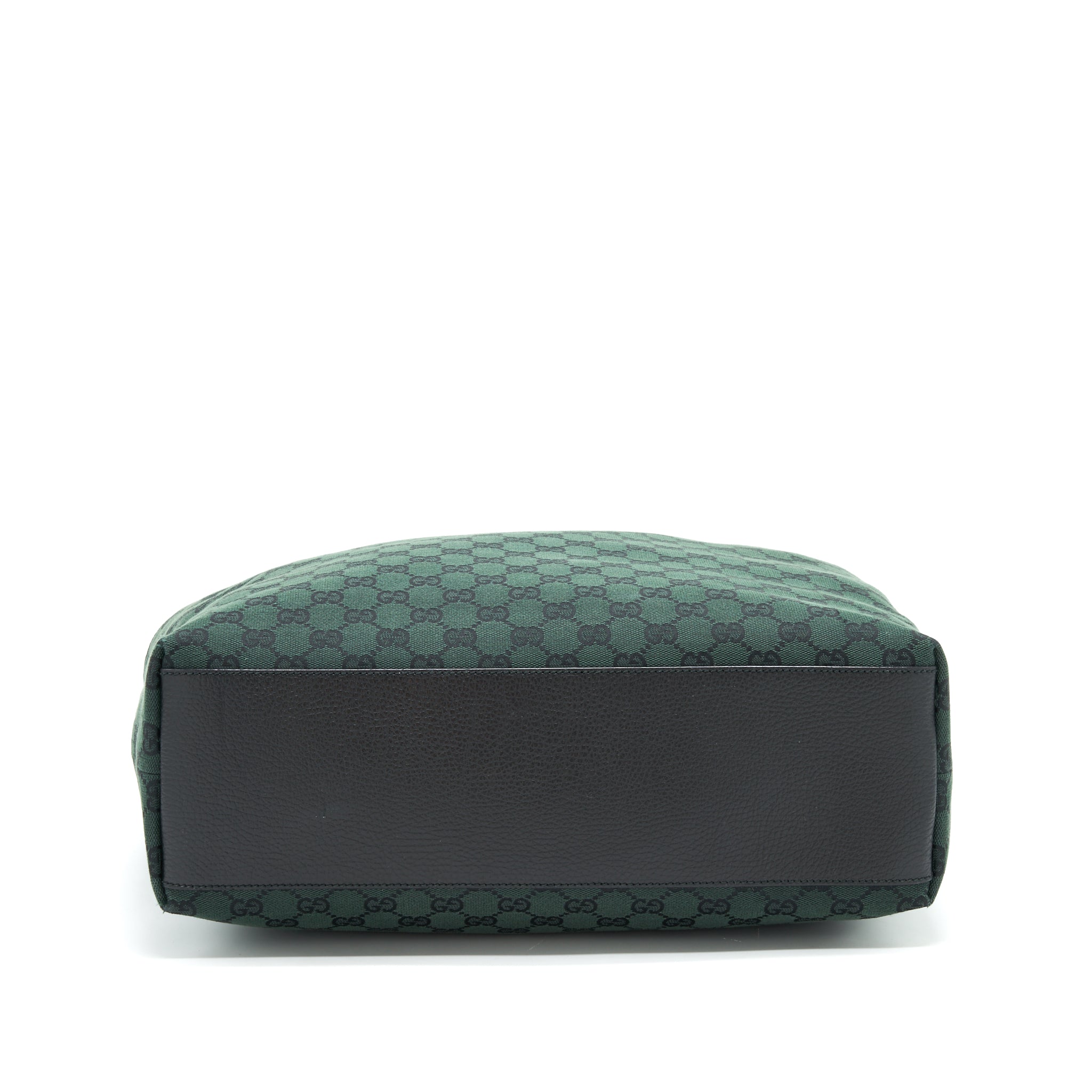 gucci-gf-canvas-shopping-bag-dark-green-black