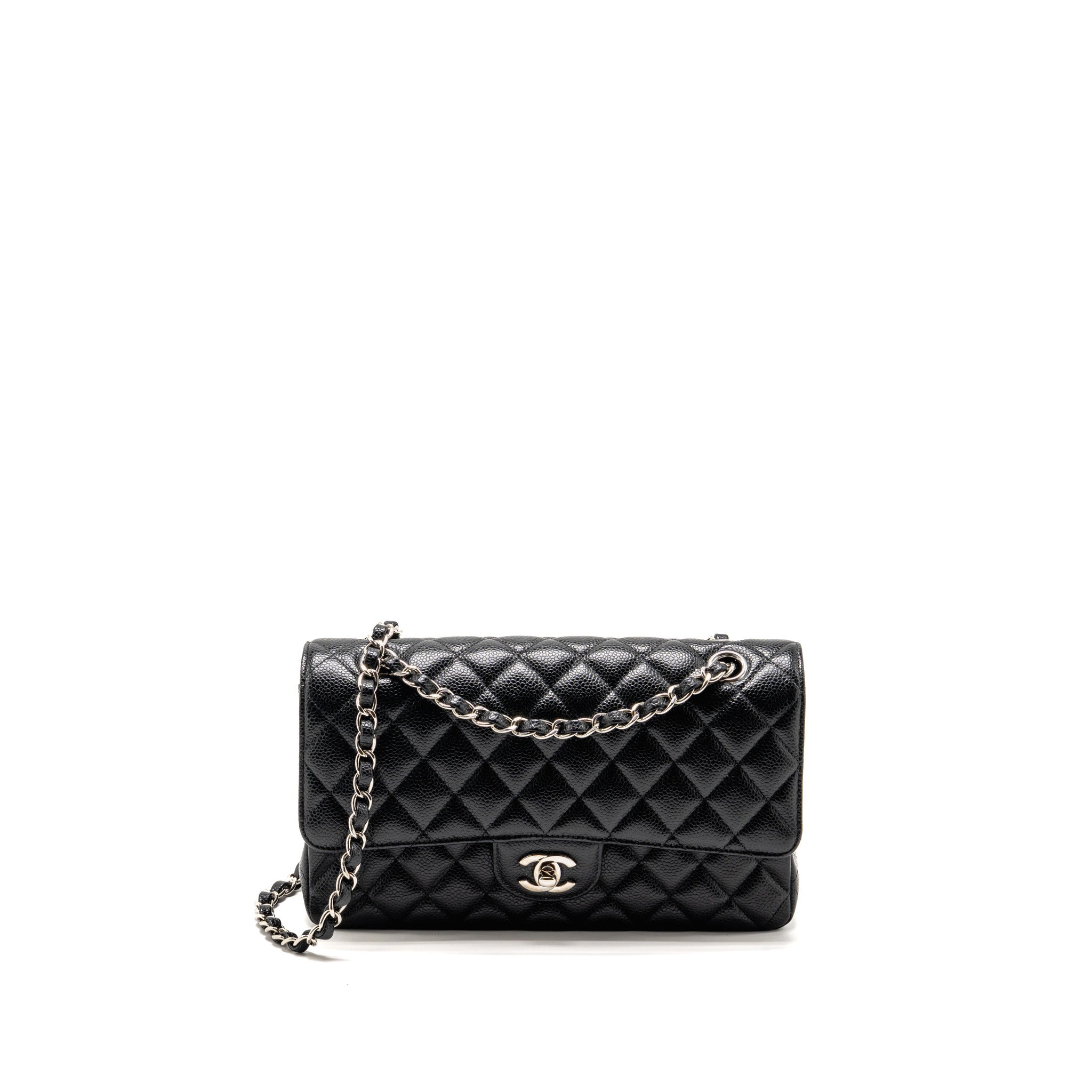 chanel-medium-classic-double-flap-bag-caviar-black-shw-11