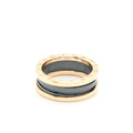 BVLGARI B.ZERO1 TWO BAND RING ROSE GOLD WITH MATT BLACK CERAMIC