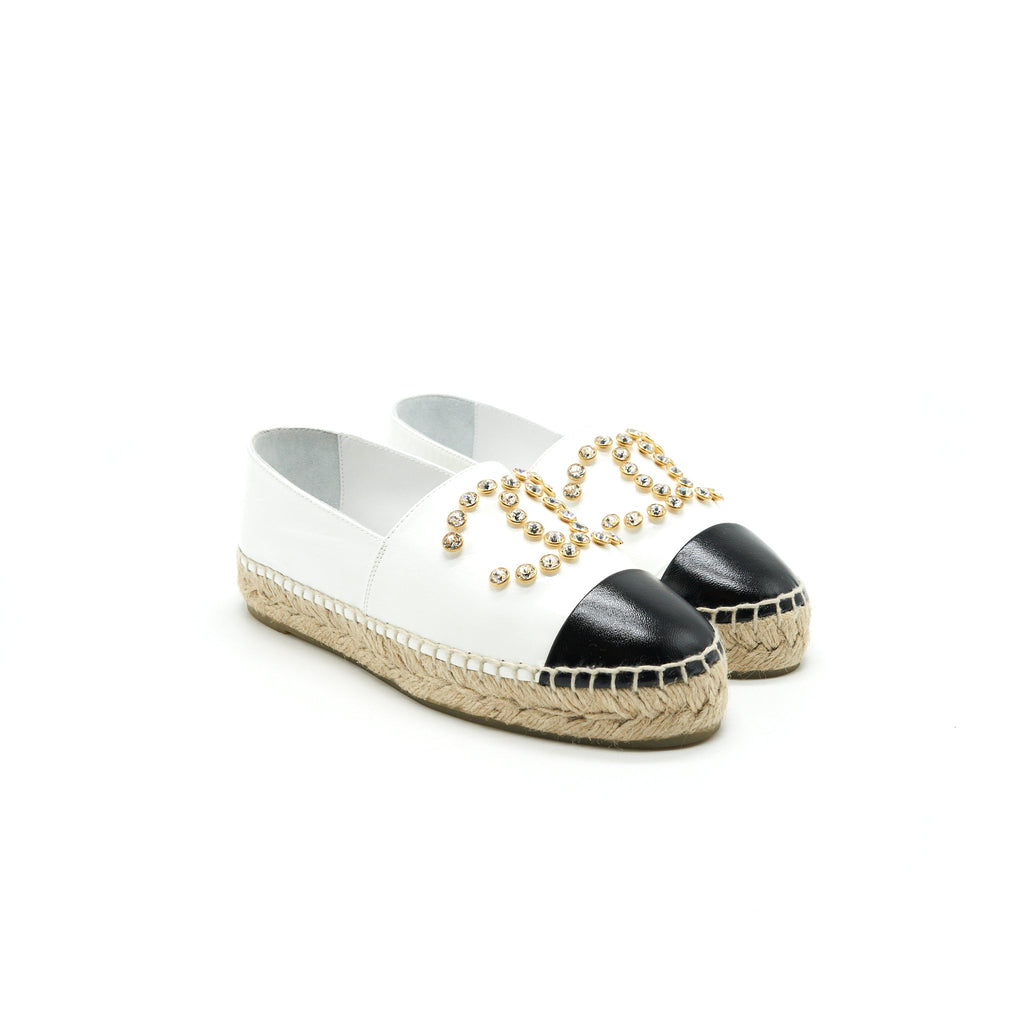 chanel-white-black-espadrilles-size35