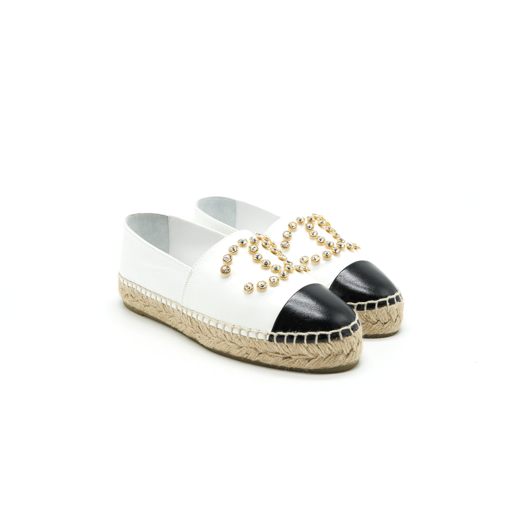 chanel-white-black-espadrilles-size35
