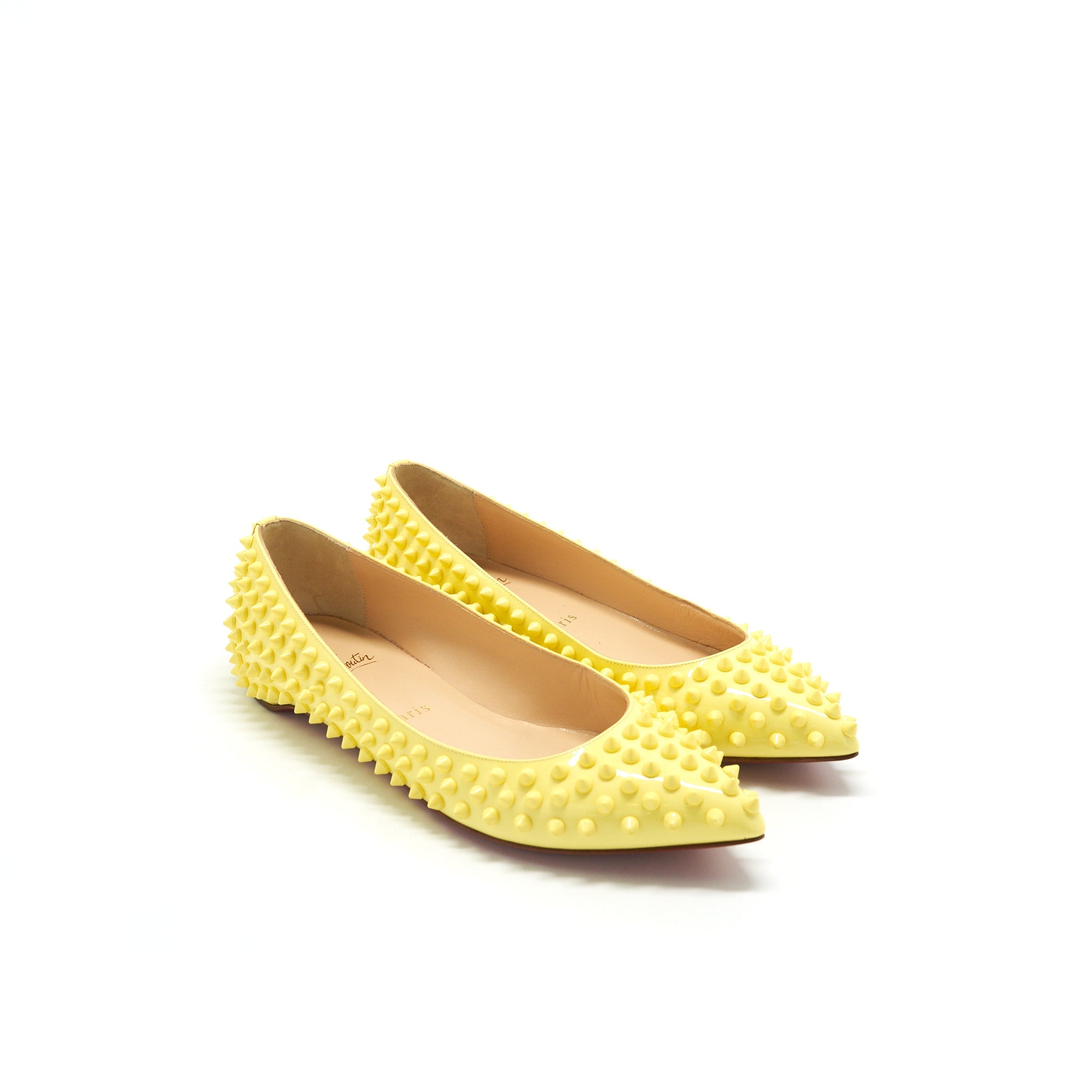 christian-louboutin-size38-pigalle-spiked-yellow-flats