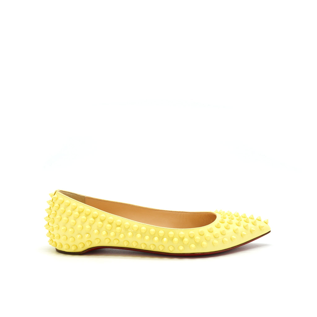 christian-louboutin-size38-pigalle-spiked-yellow-flats
