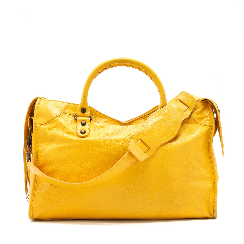 balenciaga-classic-city-bag-yellow-ruthenium-hardware