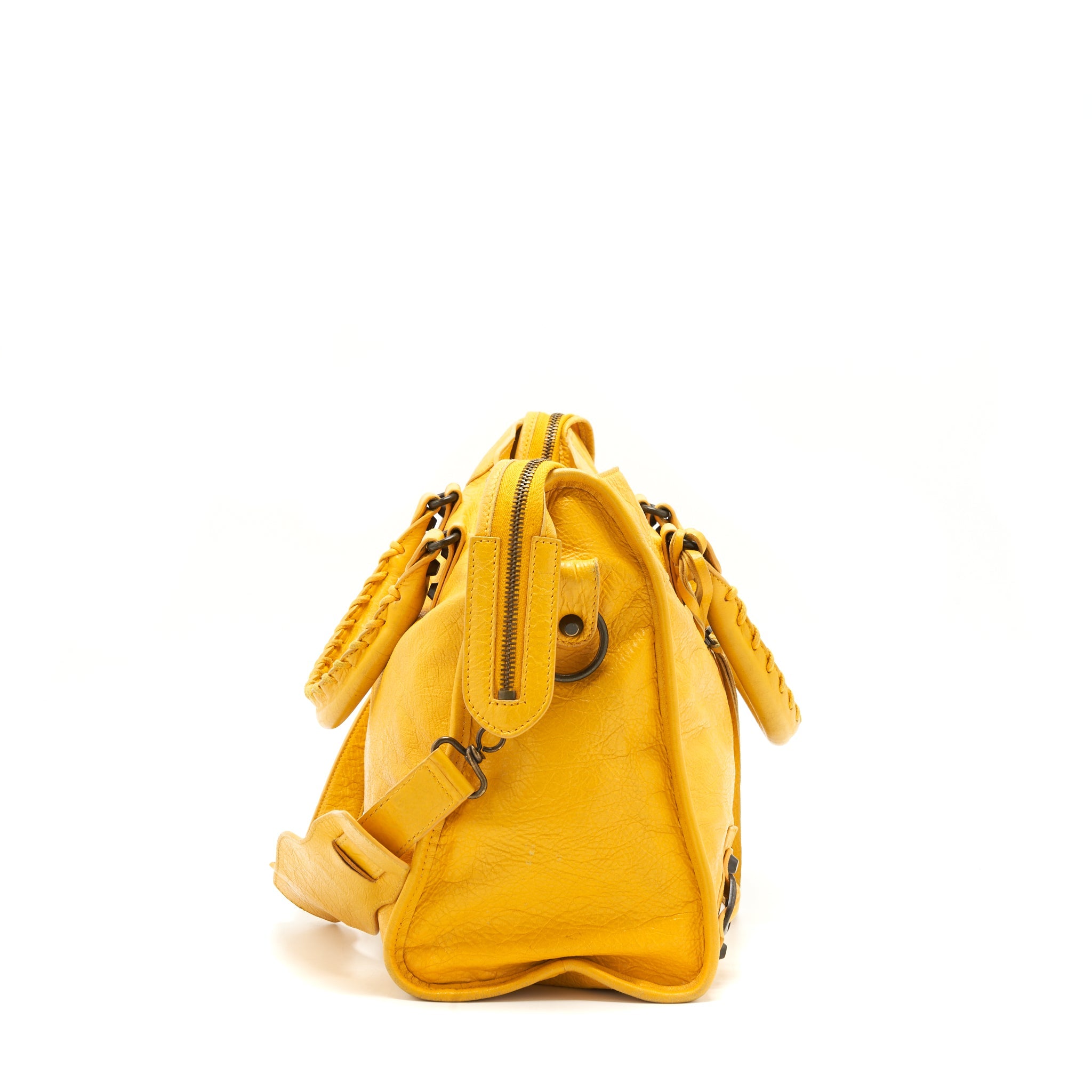 balenciaga-classic-city-bag-yellow-ruthenium-hardware