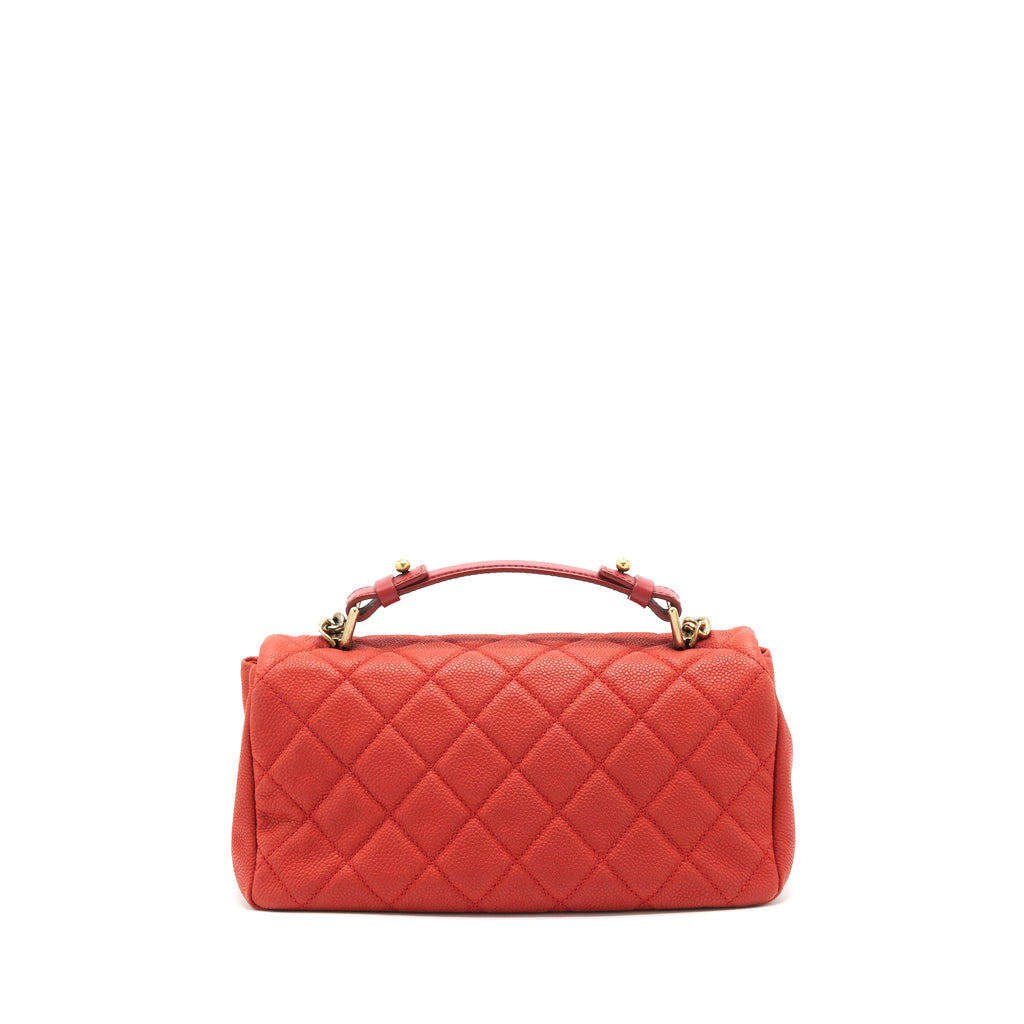 chane-grained-calfskin-top-handle-rectangular-flap-bag-red-ghw