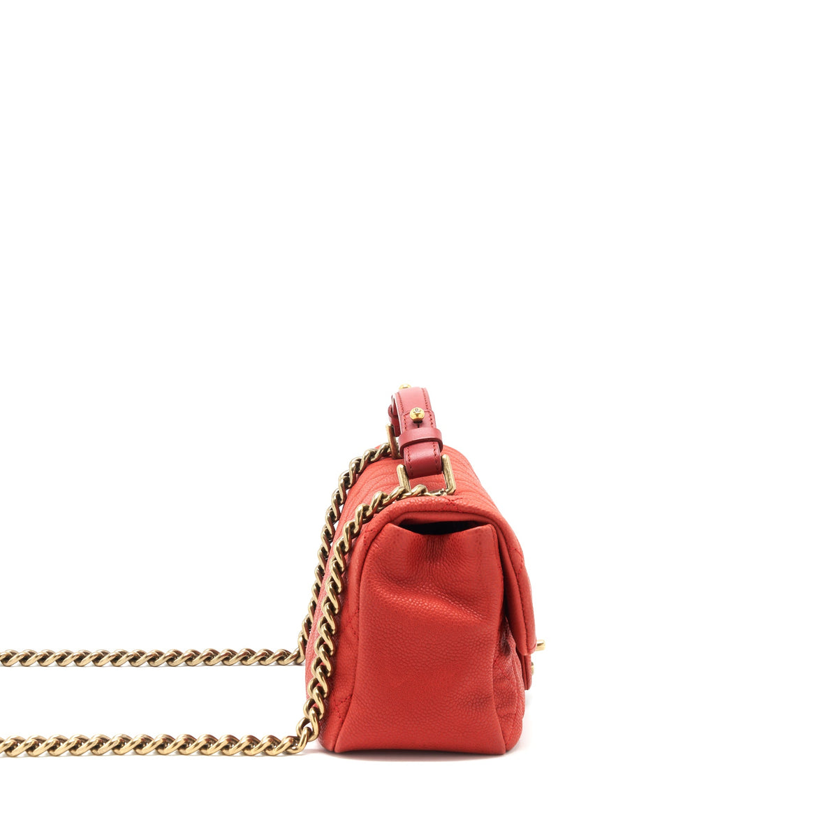 chane-grained-calfskin-top-handle-rectangular-flap-bag-red-ghw