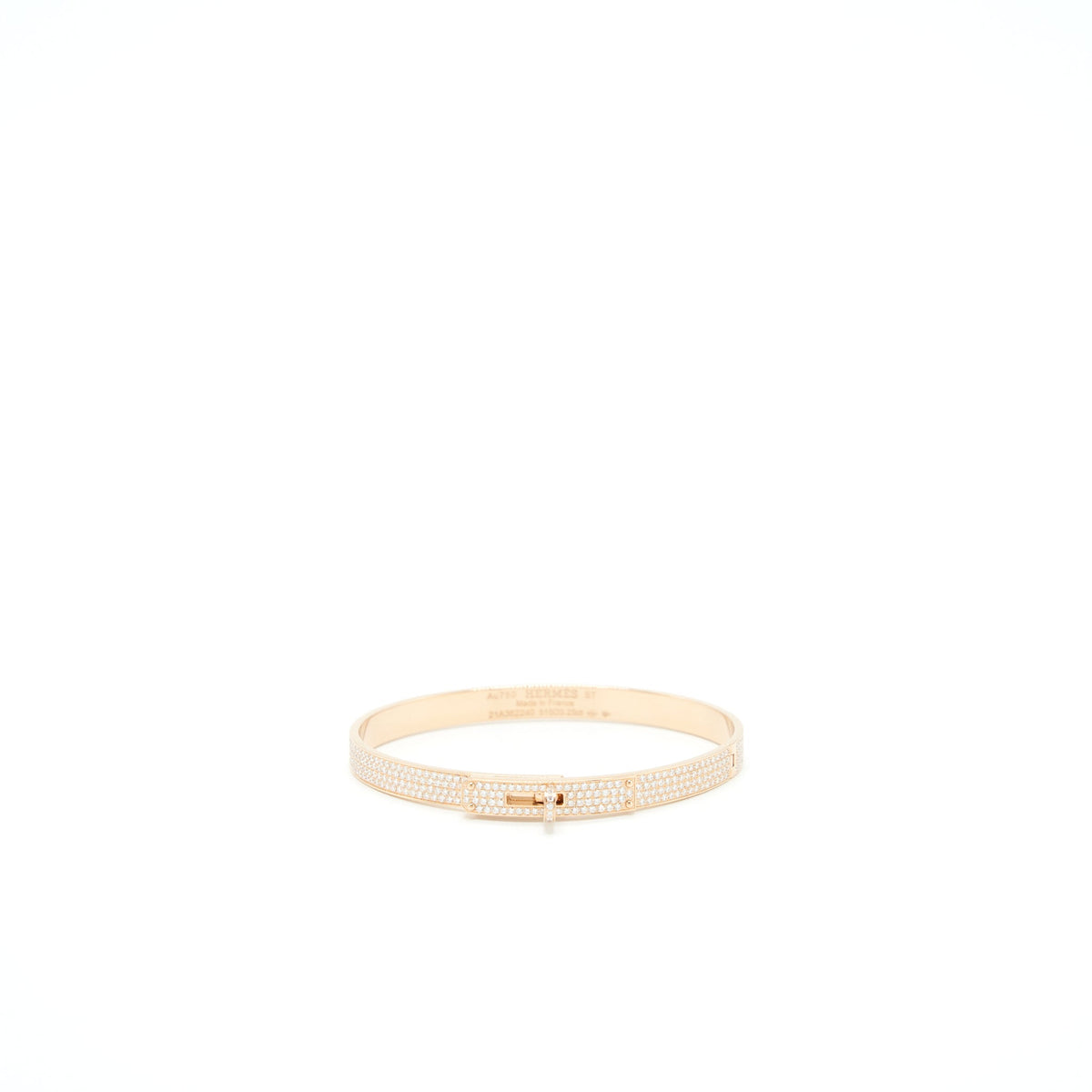 HERMES KELLY BRACELET ROSE GOLD FULL DIAMONDS