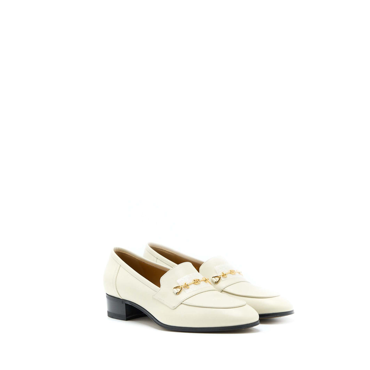 gucci-size-38-women-s-loafer-with-horsebit-calfskin-white-ghw
