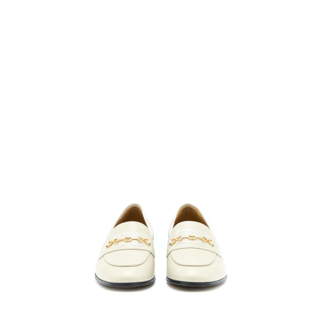 gucci-size-38-women-s-loafer-with-horsebit-calfskin-white-ghw