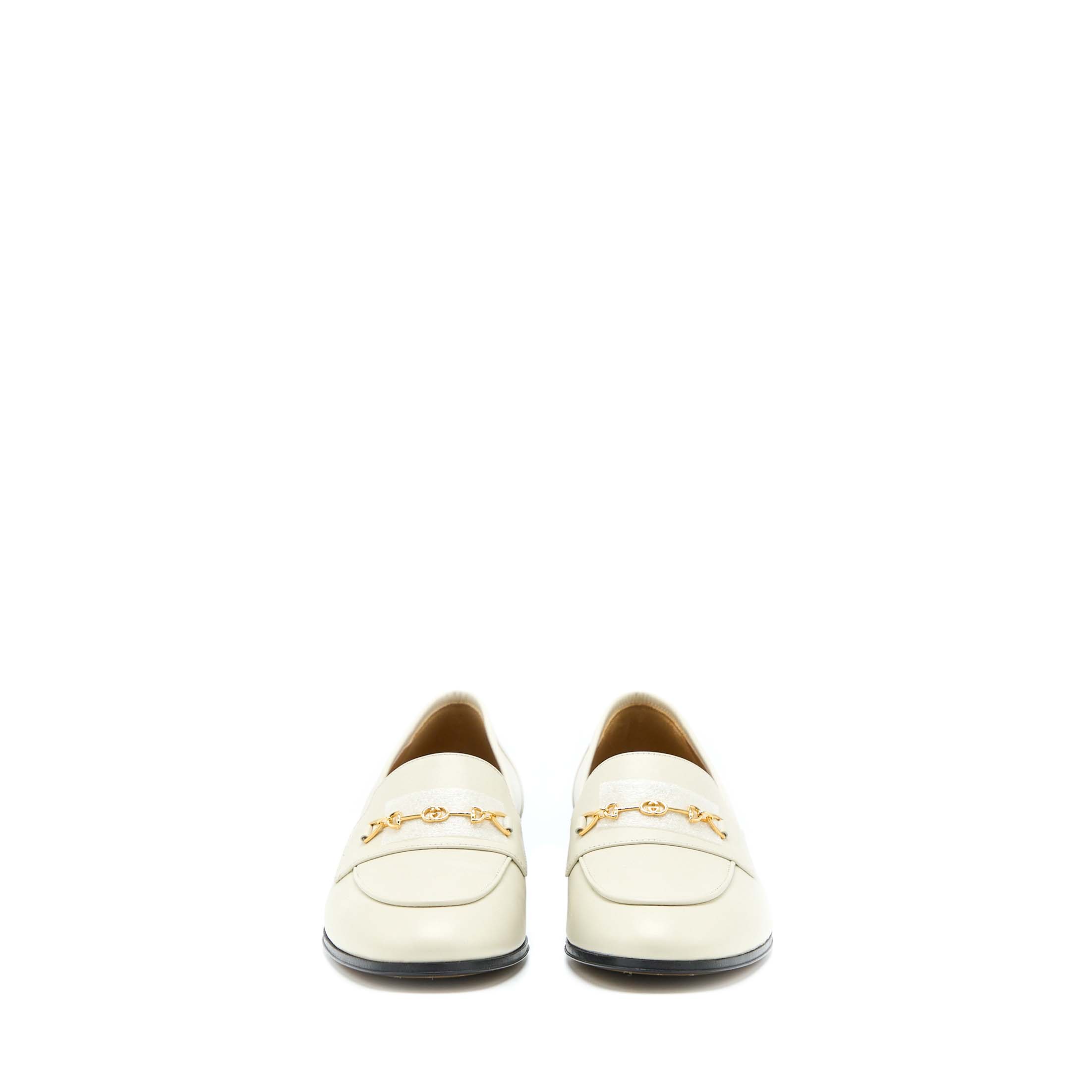 gucci-size-38-women-s-loafer-with-horsebit-calfskin-white-ghw