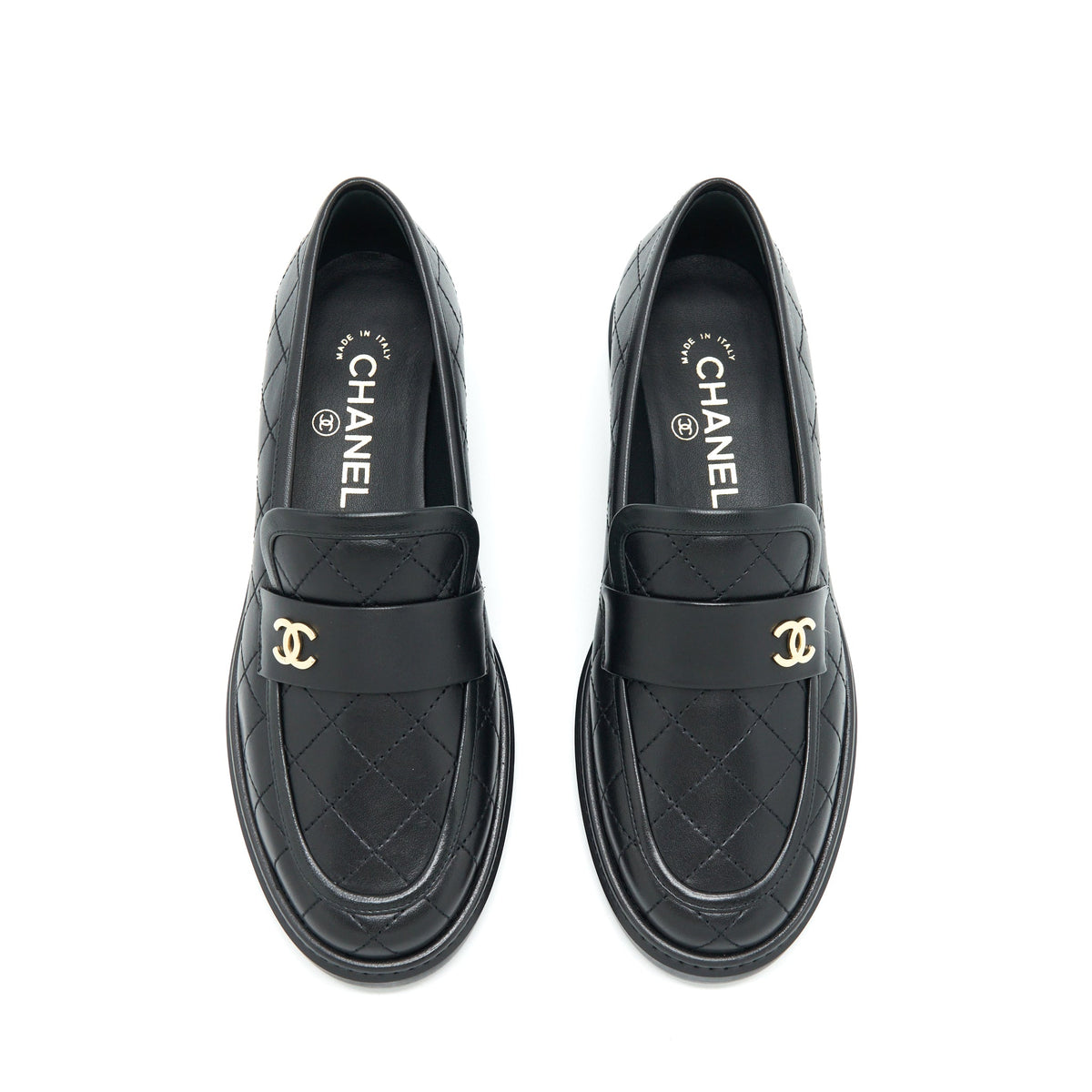 chanel-size-37-quilted-leather-with-cc-logo-loafer-black-lghw