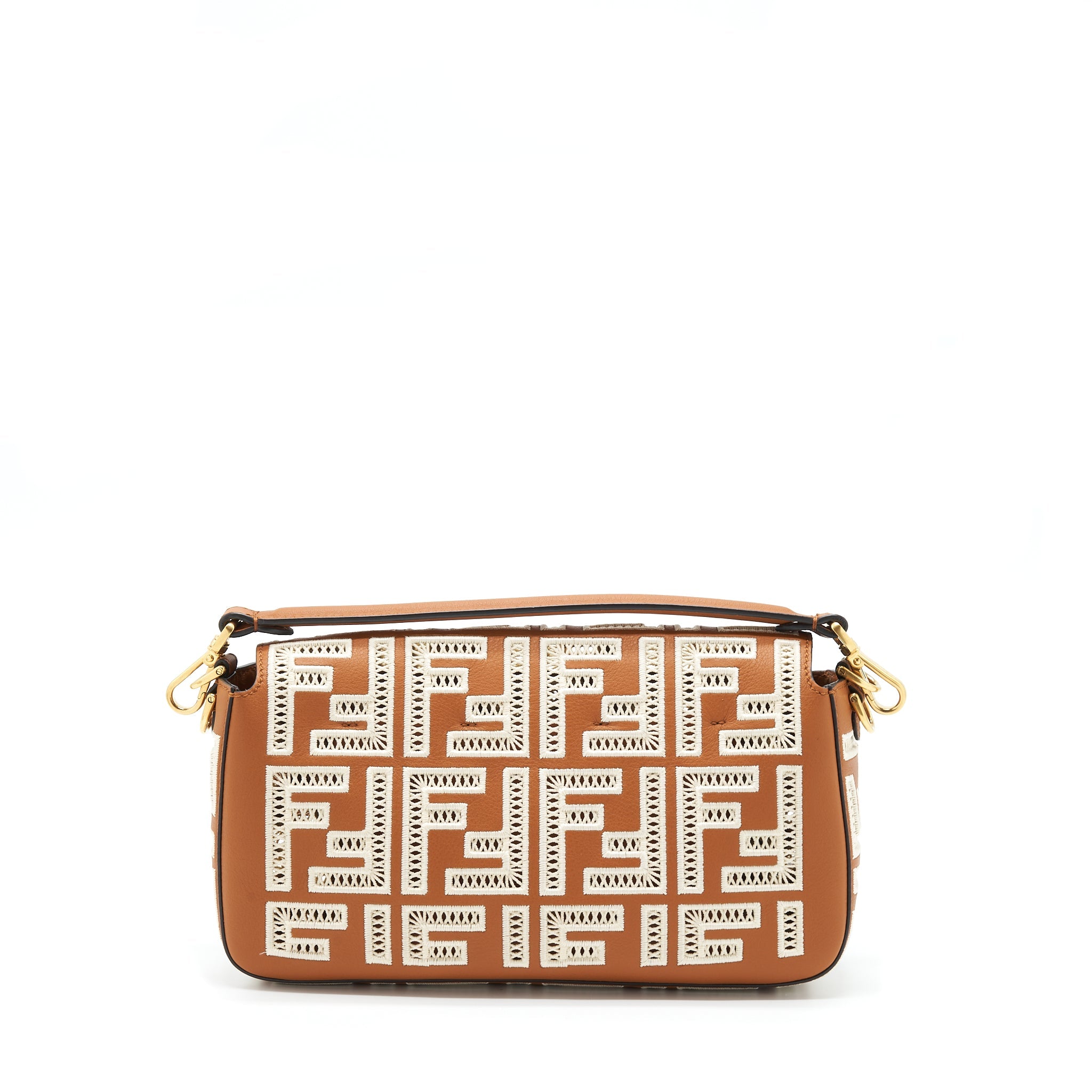 fendi-baguette-calfskin-brown-and-white-ghw