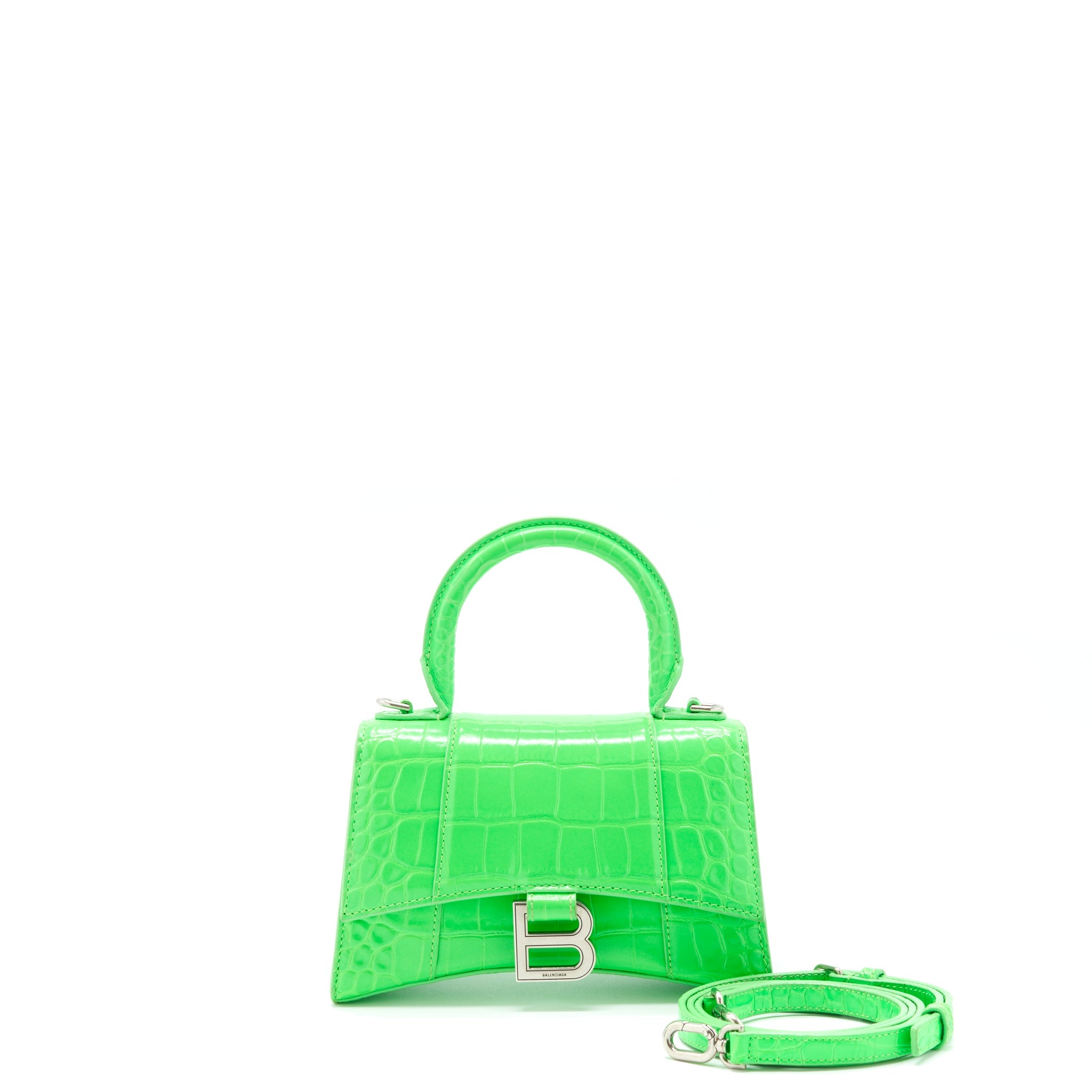 balenciaga-hourglass-xs-croc-embossed-calfskin-green-shw