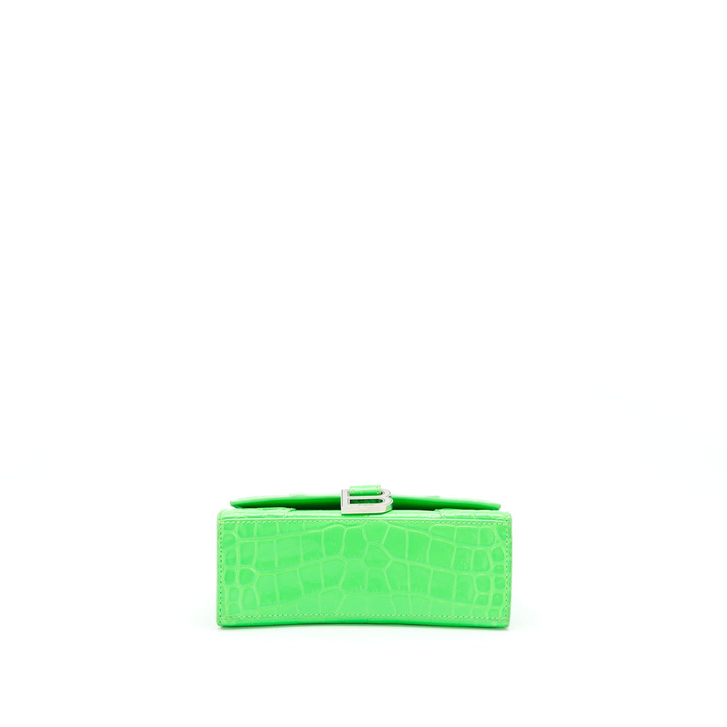 balenciaga-hourglass-xs-croc-embossed-calfskin-green-shw