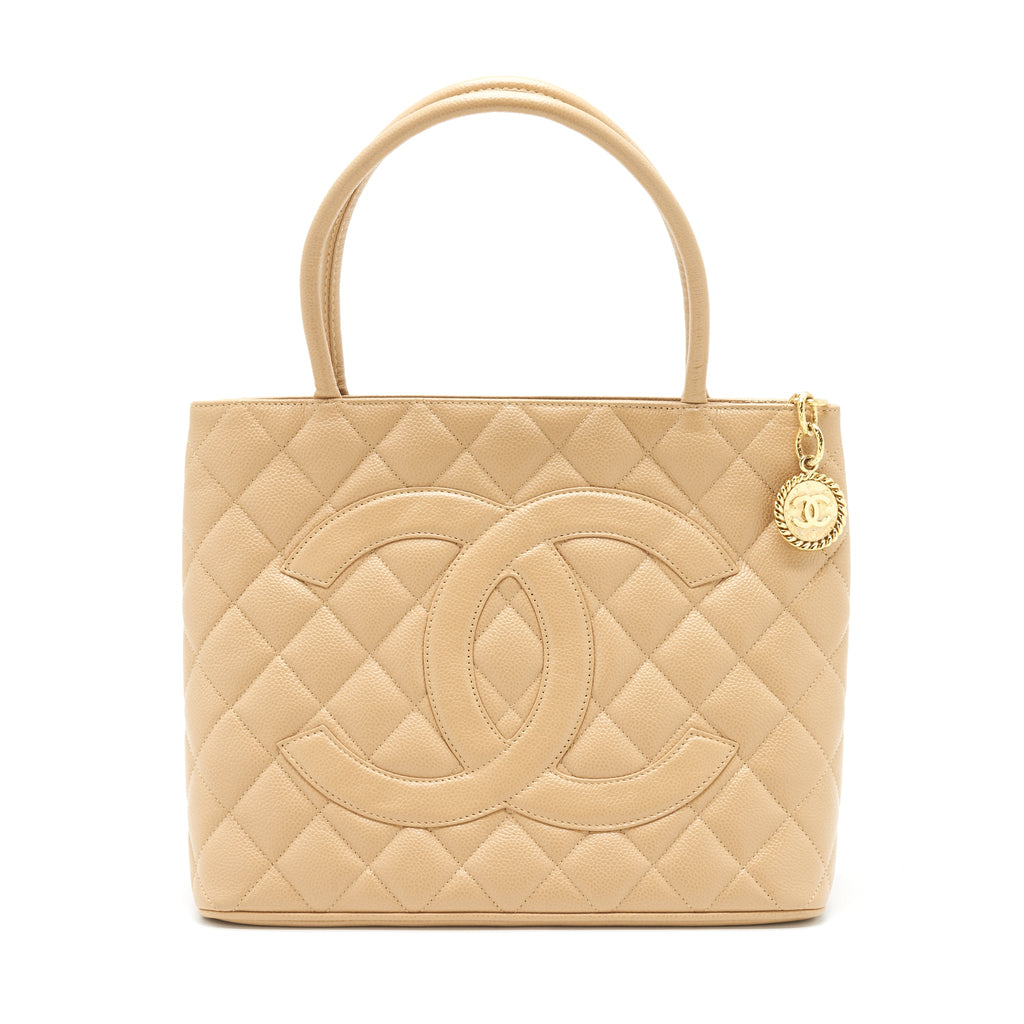 chanel-vintage-medallion-tote-bag-caviar-beige-ghw