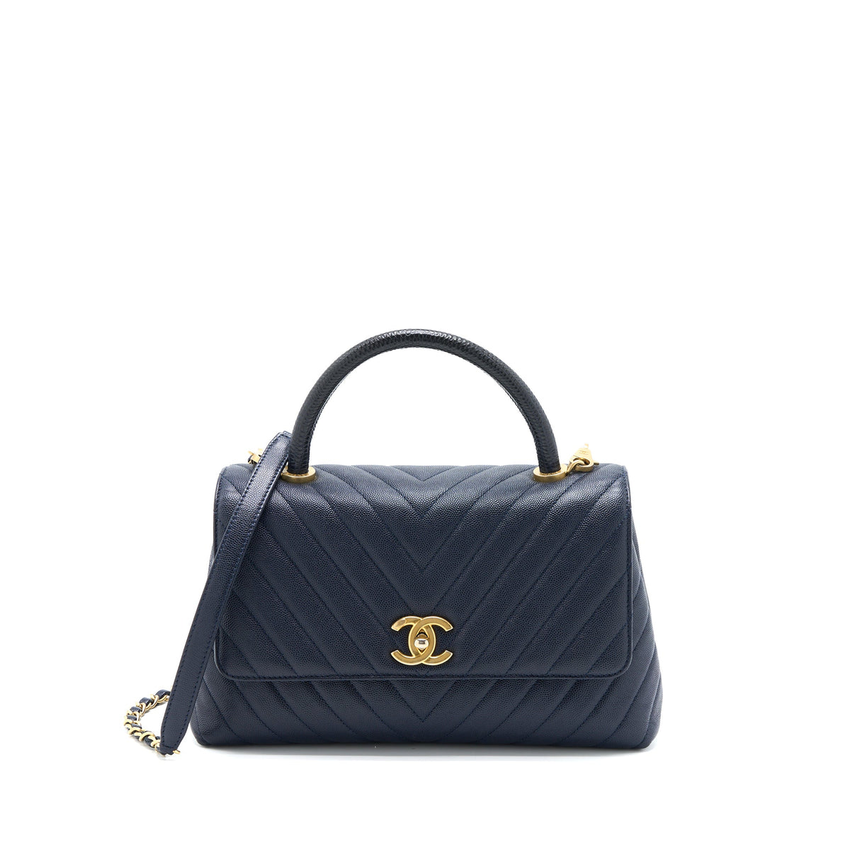 chanel-medium-chevron-coco-handle-bag-caviar-with-lizard-handle-navy-brushed-ghw
