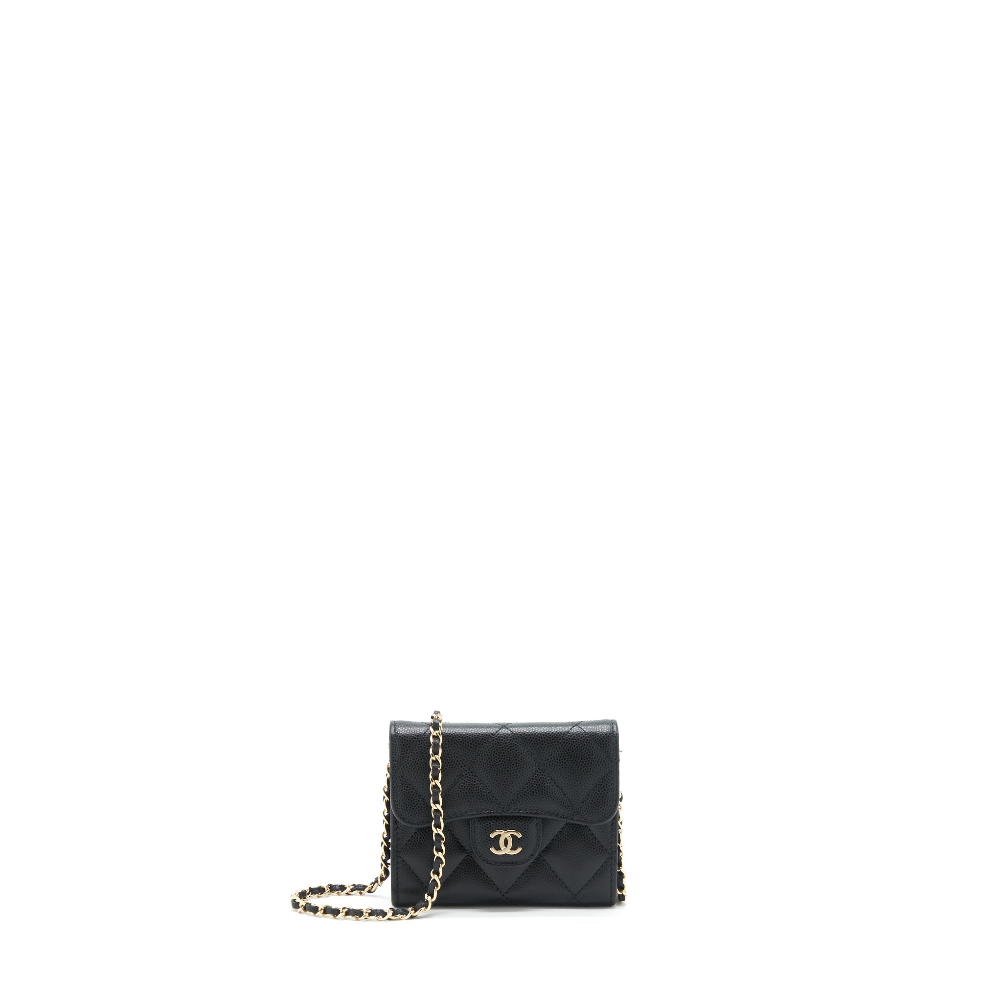 chanel-22p-card-holder-with-chains-caviar-black-lghw