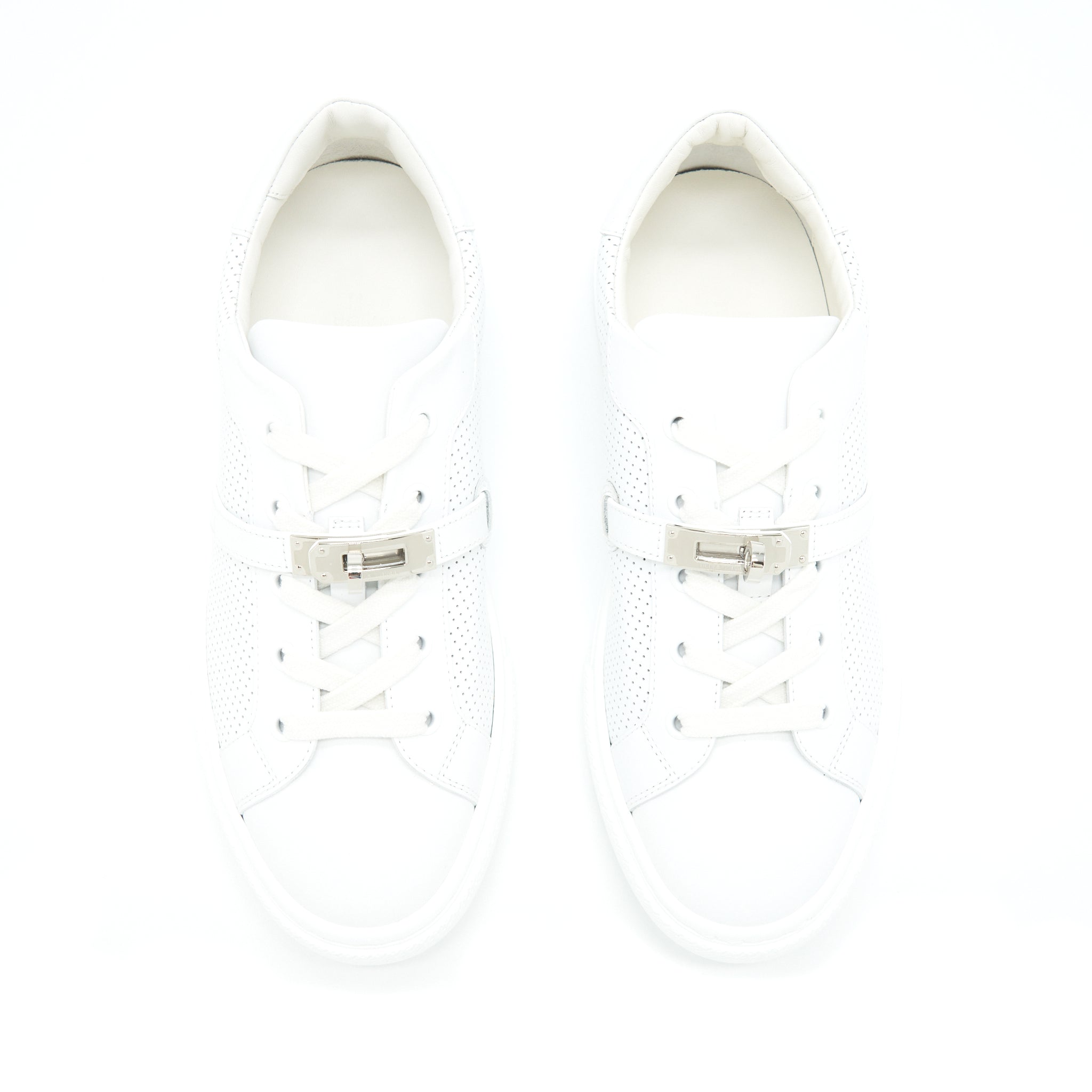 hermes-size-39-day-sneaker-perforated-calfskin-sliver-kelly-buckle