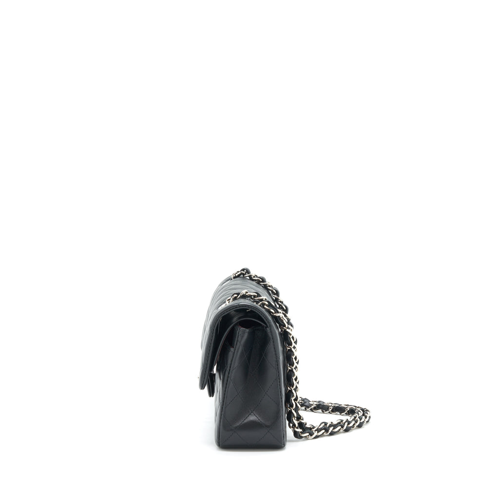 chanel-small-classic-double-flap-bag-lambskin-black-shw
