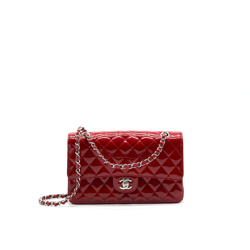 chanel-medium-classic-double-flap-bag-patent-leather-red-shw