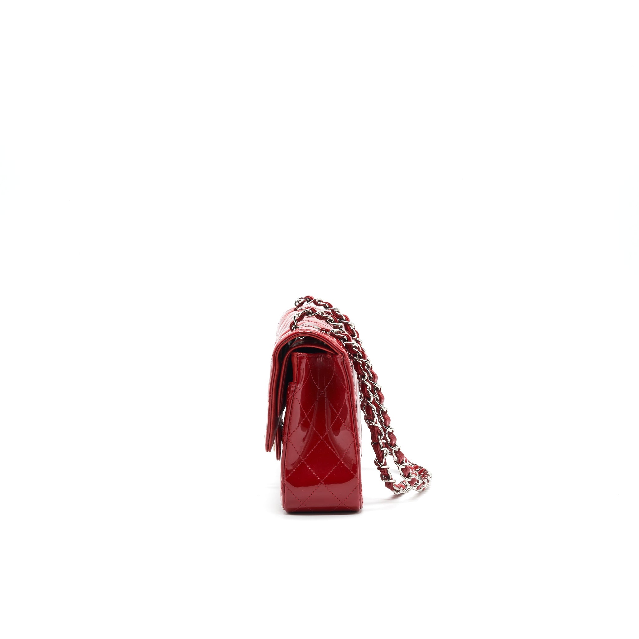 chanel-medium-classic-double-flap-bag-patent-leather-red-shw