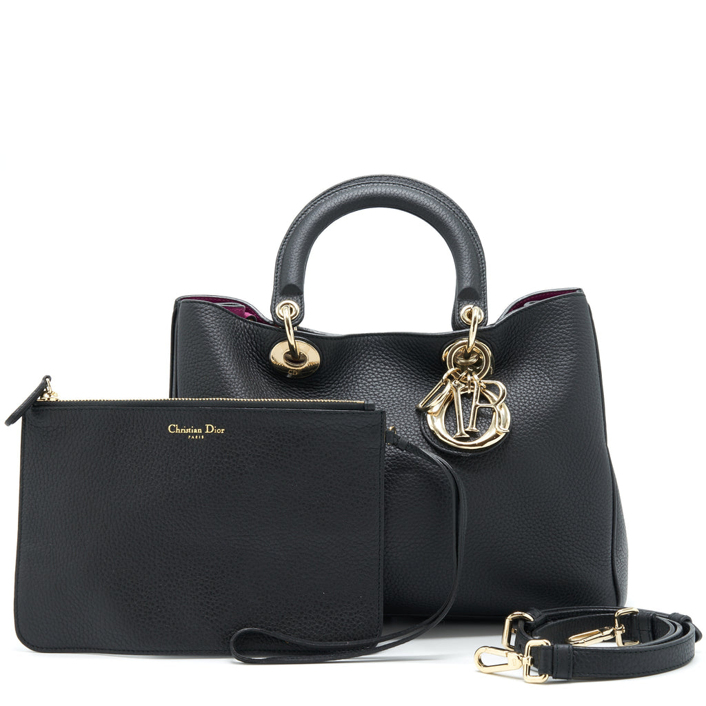 dior-diorissimo-grained-leather-black-fushia-ghw