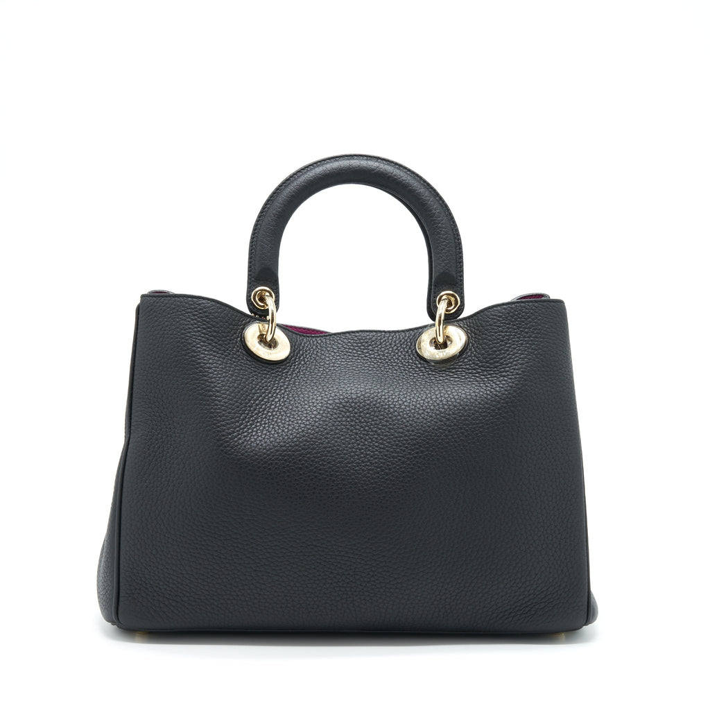 dior-diorissimo-grained-leather-black-fushia-ghw