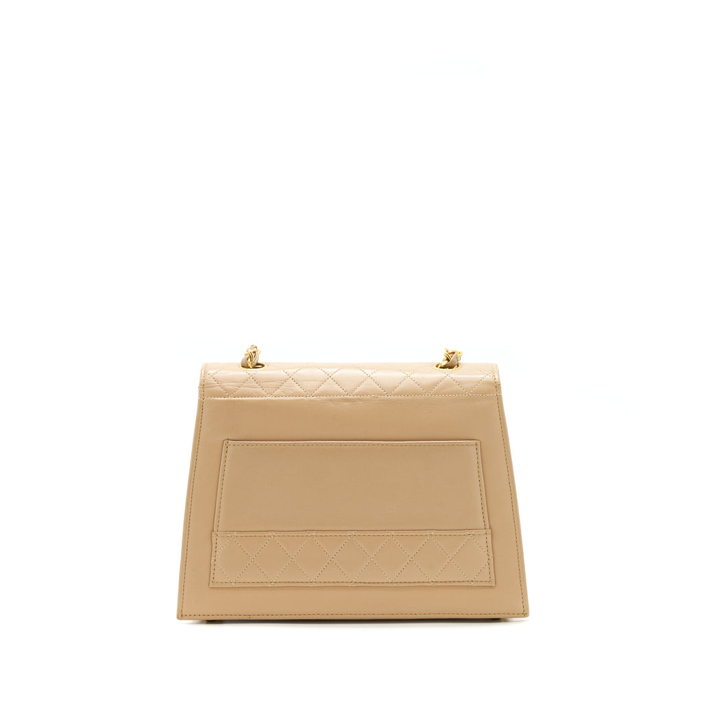 chanel-vintage-single-flap-bag-cross-body-lambskin-beige-ghw