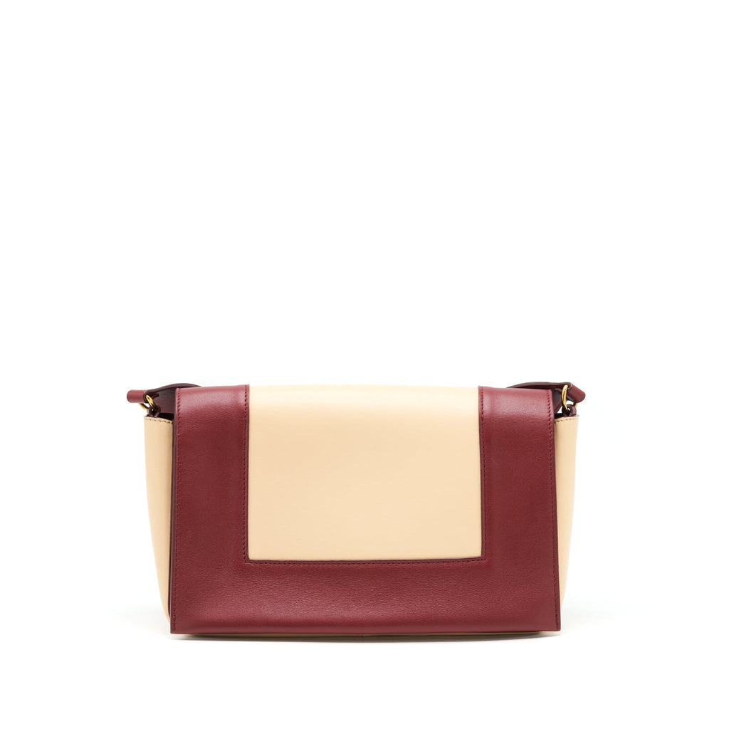 celine-frame-bag-dark-red-light-beige-ghw
