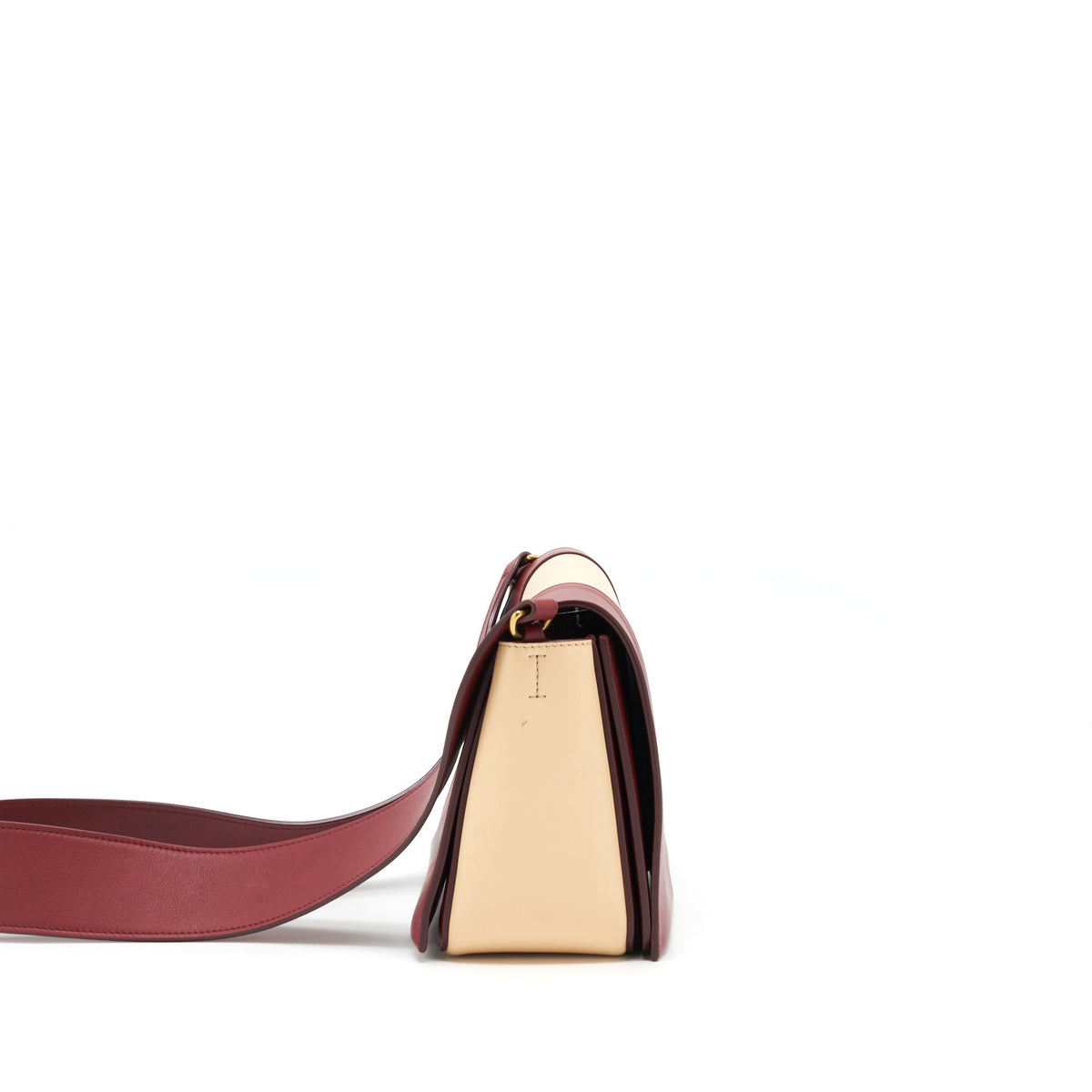celine-frame-bag-dark-red-light-beige-ghw