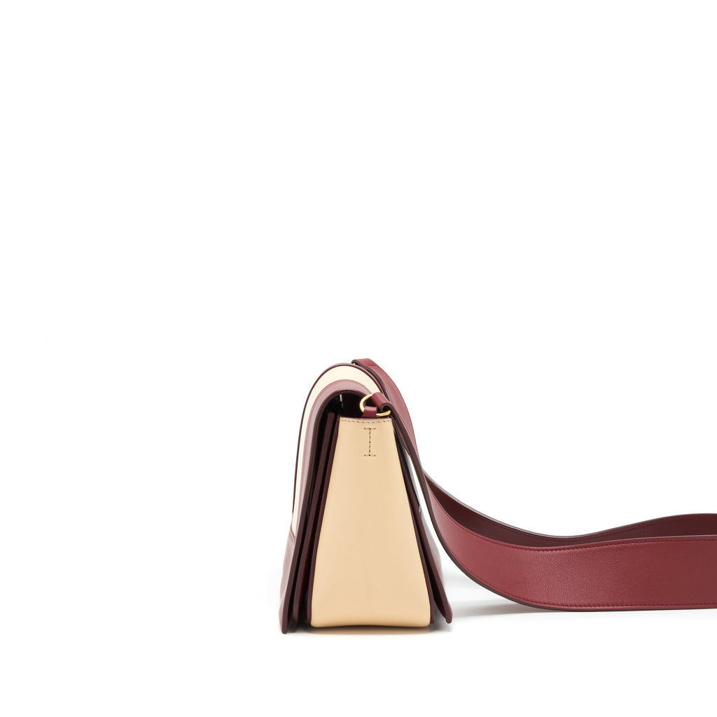 celine-frame-bag-dark-red-light-beige-ghw