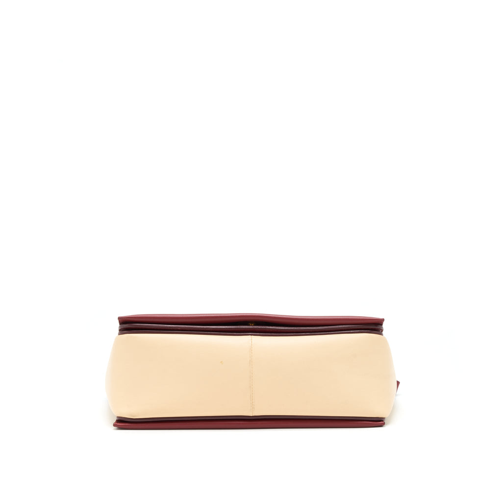 celine-frame-bag-dark-red-light-beige-ghw