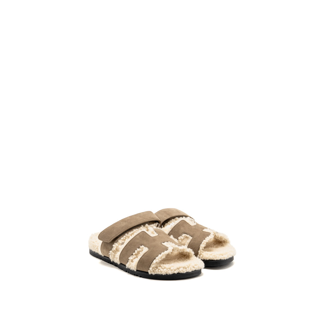 hermes-size-38-femme-chypre-sandals-suede-shearling-etoupe-ecru