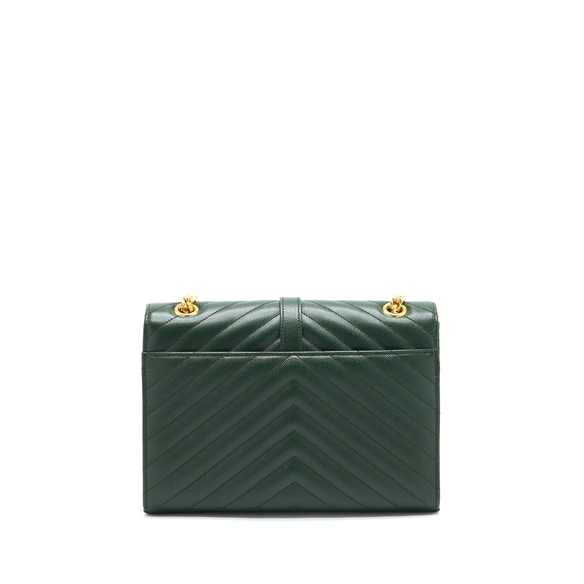 saint-laurent-chevron-monogram-flap-bag-dark-green-ghw