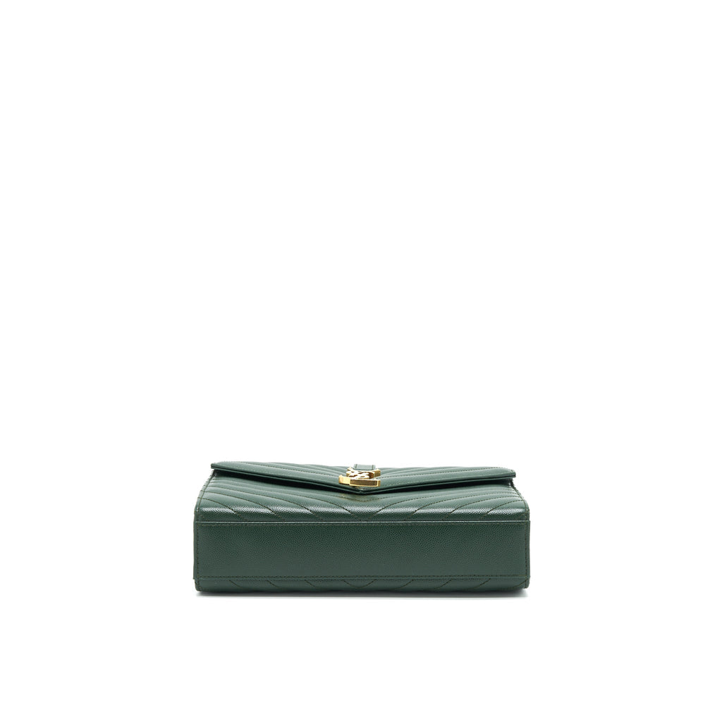 saint-laurent-chevron-monogram-flap-bag-dark-green-ghw