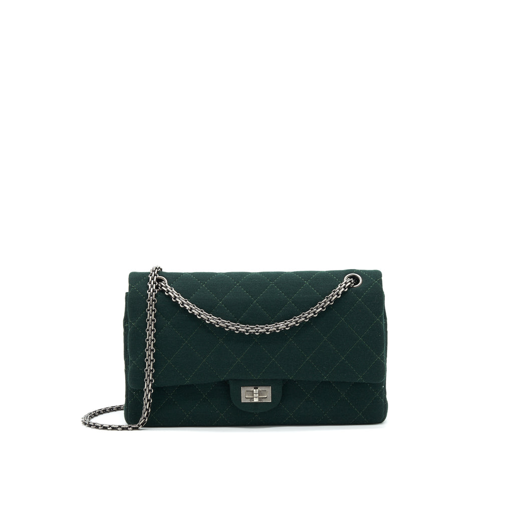 chanel-reissue-2-55-226-flap-bag-fabric-dark-green-shw
