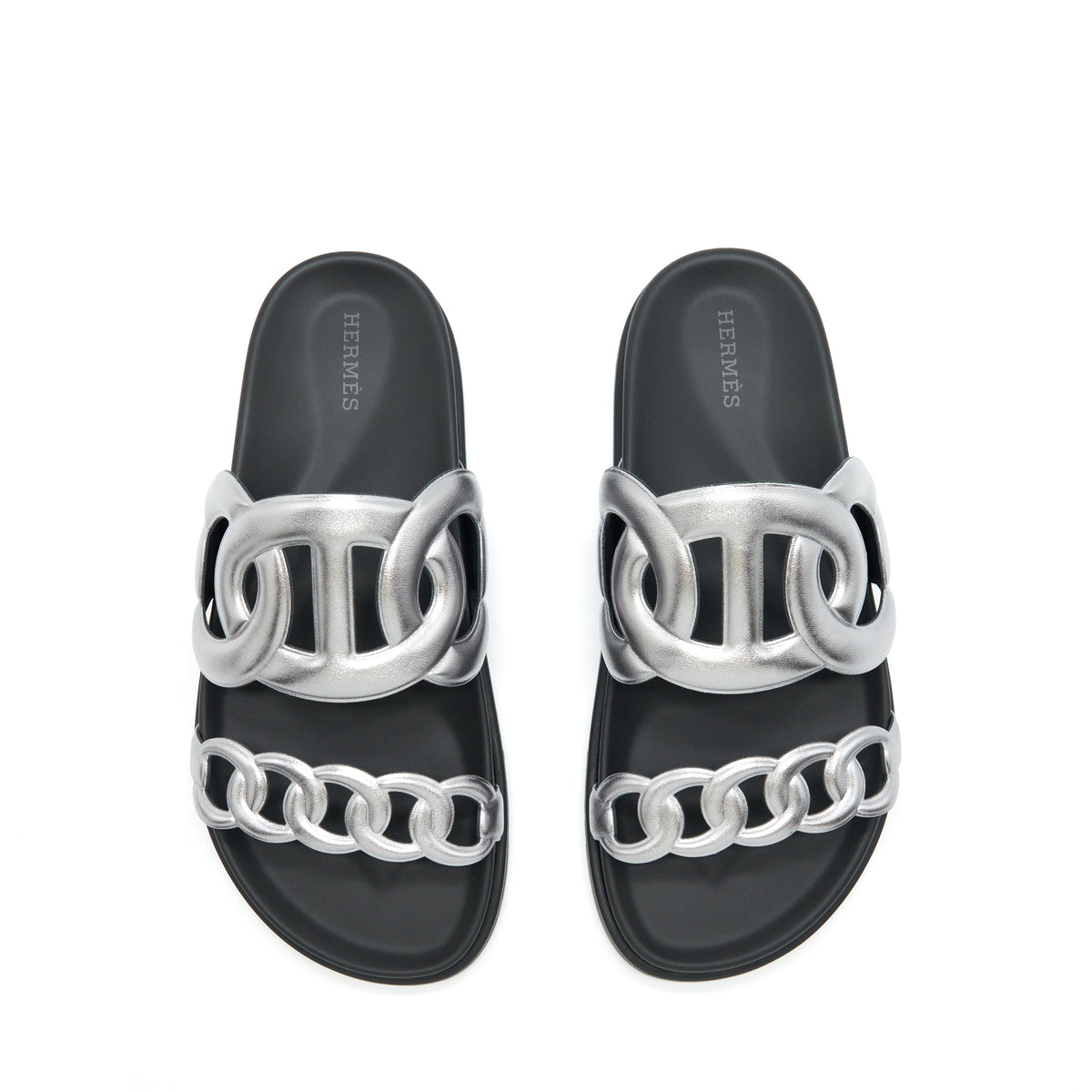 hermes-size-38-sandals-extra-silver-black