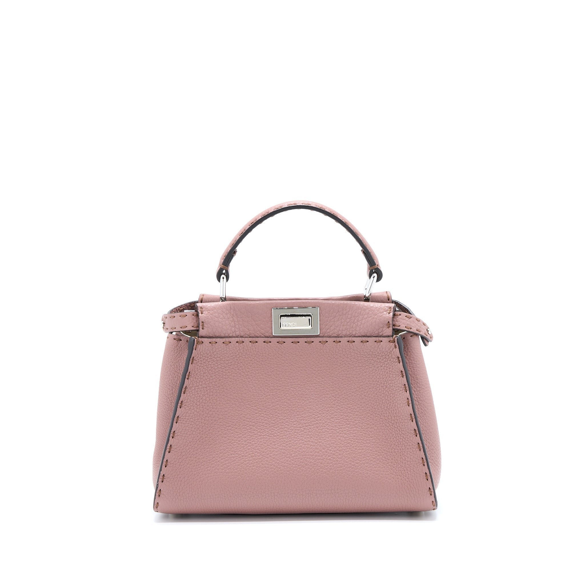 fendi-mini-peekaboo-grained-calfskin-pink-shw