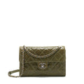 chanel-quilted-grained-calfskin-flap-bag-olive-green-ruthenium-hardware