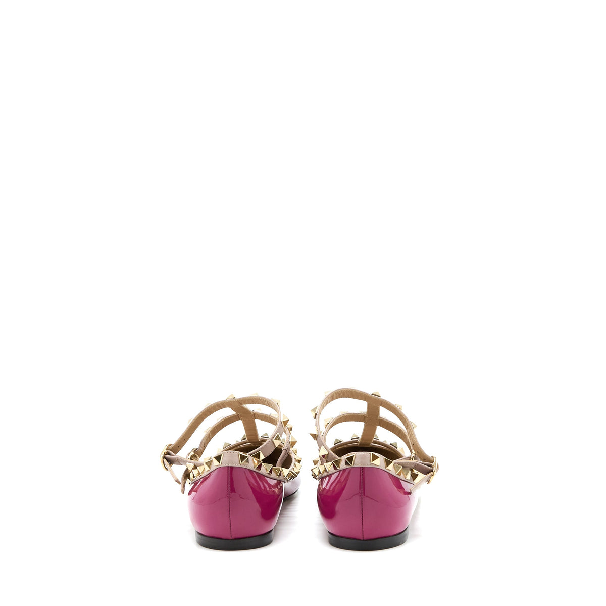 valentino-size-38-5-garavani-rockstud-ballet-flat-caged-patent-pink-lghw