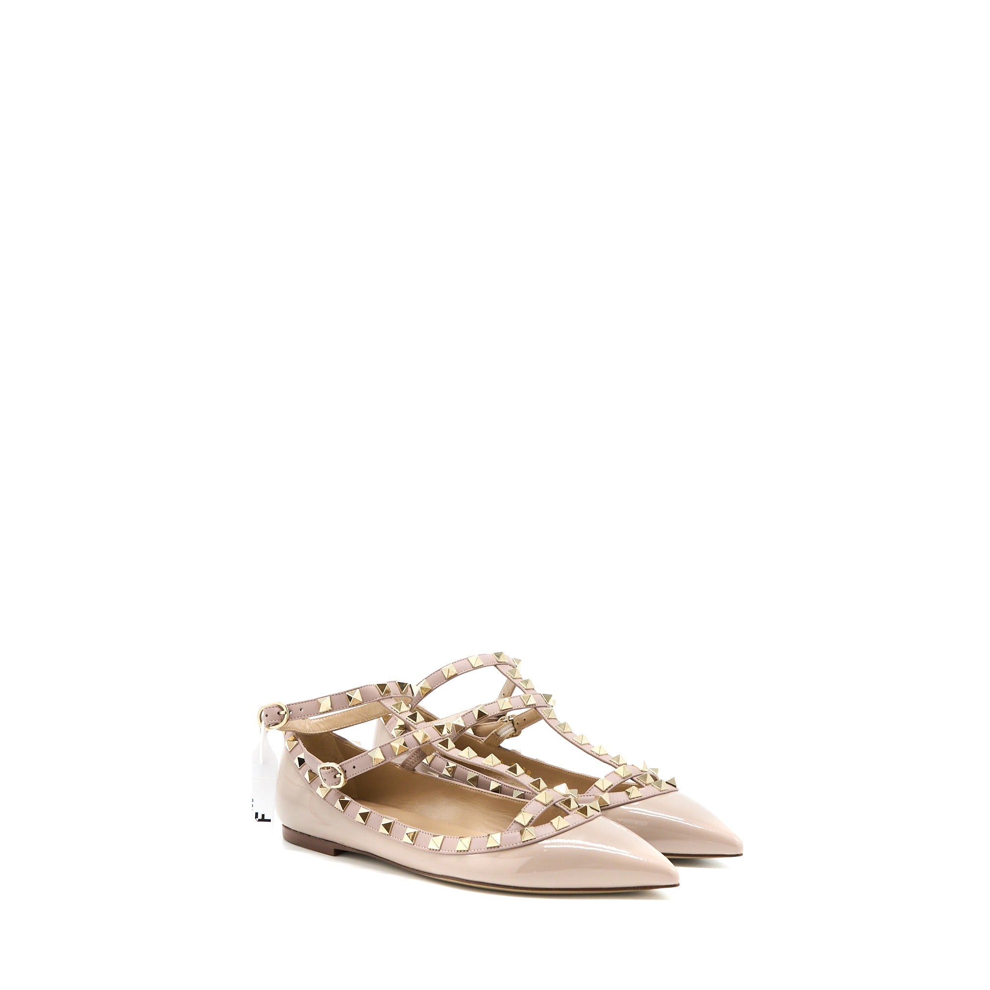 valentino-size-38-garavani-rockstud-ballet-flat-caged-patent-leather-light-pink-lghw