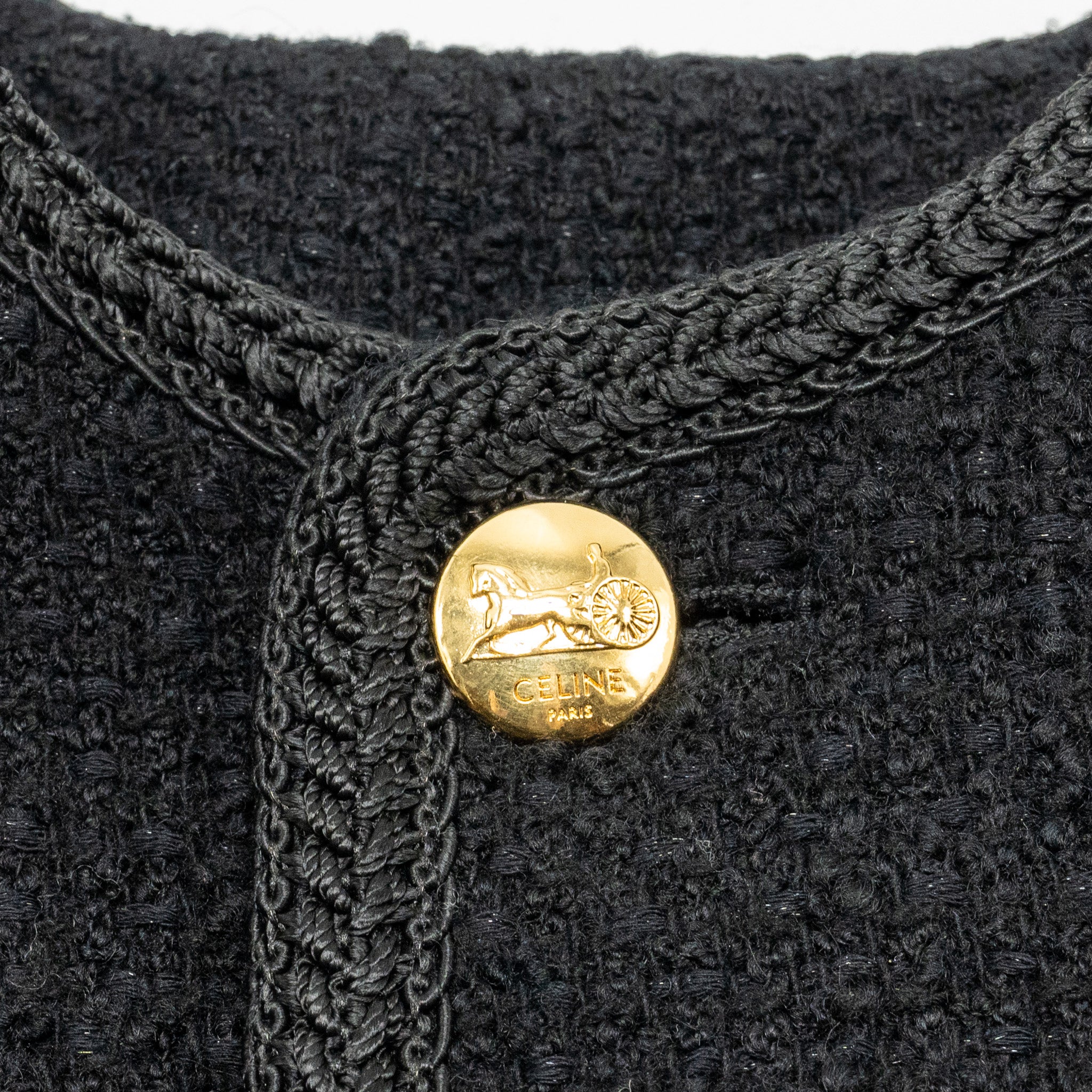 celine-size-34-chasseur-jacket-tweed-black