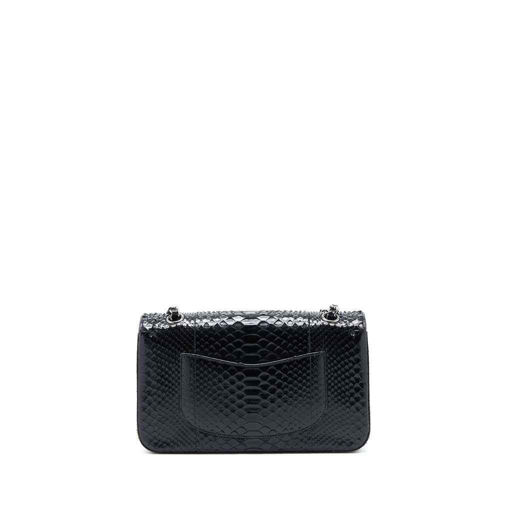 chanel-medium-classic-double-flap-bag-python-black-shw