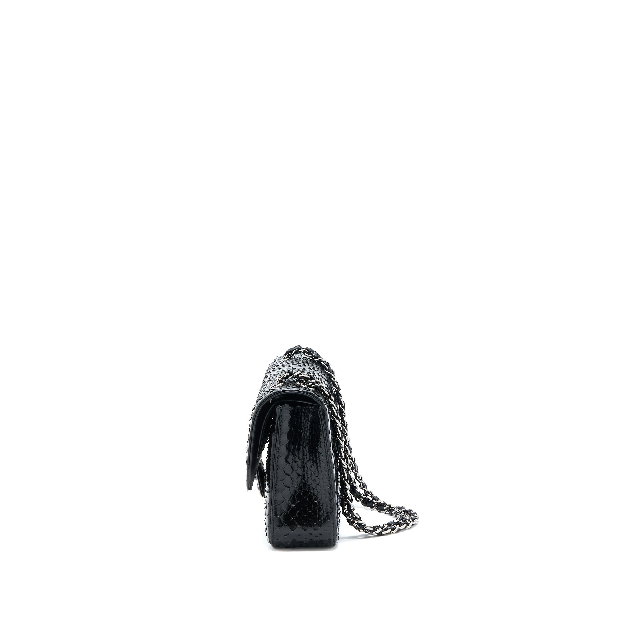 chanel-medium-classic-double-flap-bag-python-black-shw