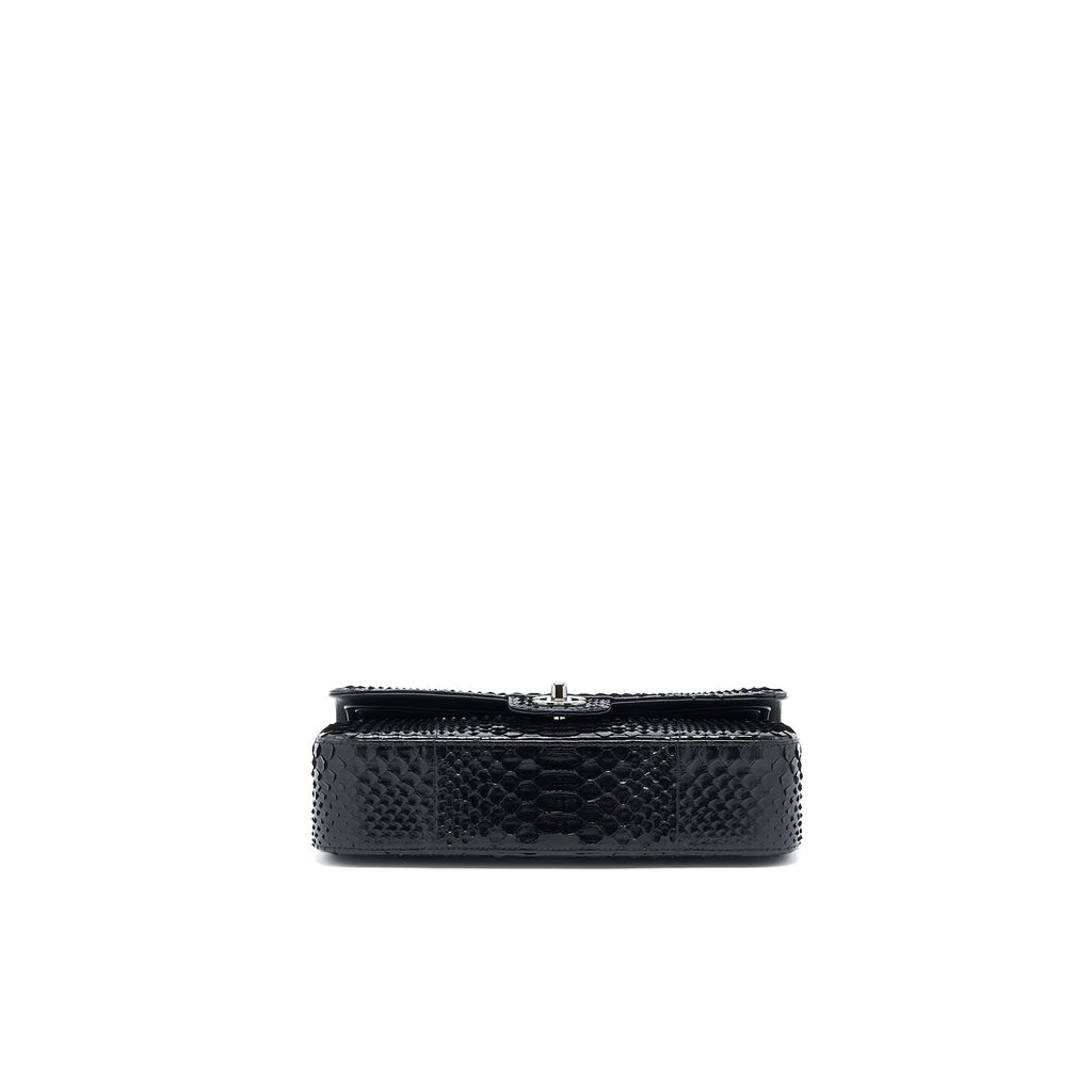 chanel-medium-classic-double-flap-bag-python-black-shw